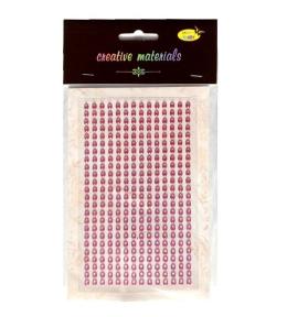 Stiker z kryształkami 4mm 336szt różowy