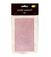 Stiker z kryształkami 4mm 336szt różowy