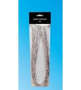 Druty chenille srebrne 9mmx50cm 10szt