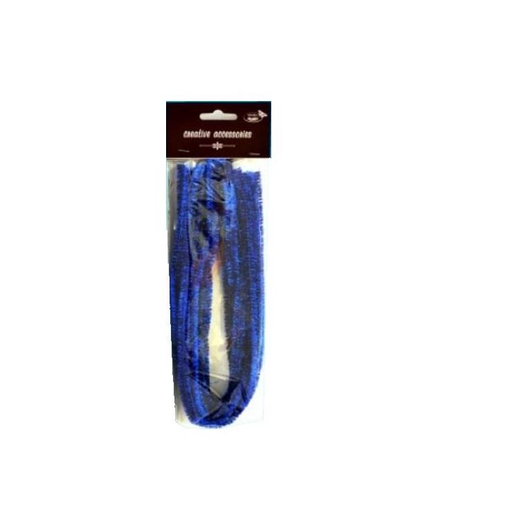 Druty chenille niebieskie 9mmx50cm 10szt