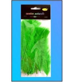 Piórka miękkie jasnozielone 15szt