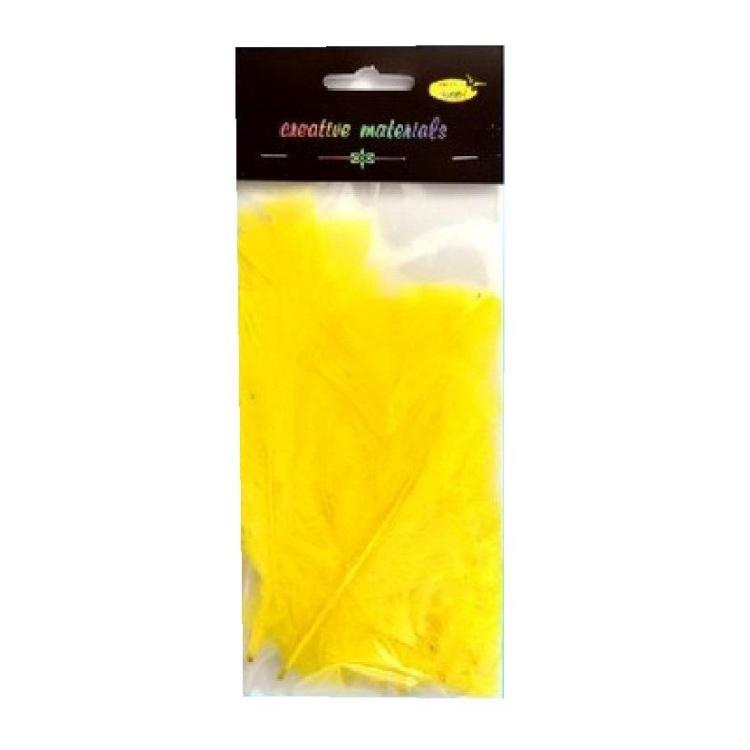 Piórka miękkie żółte 15szt