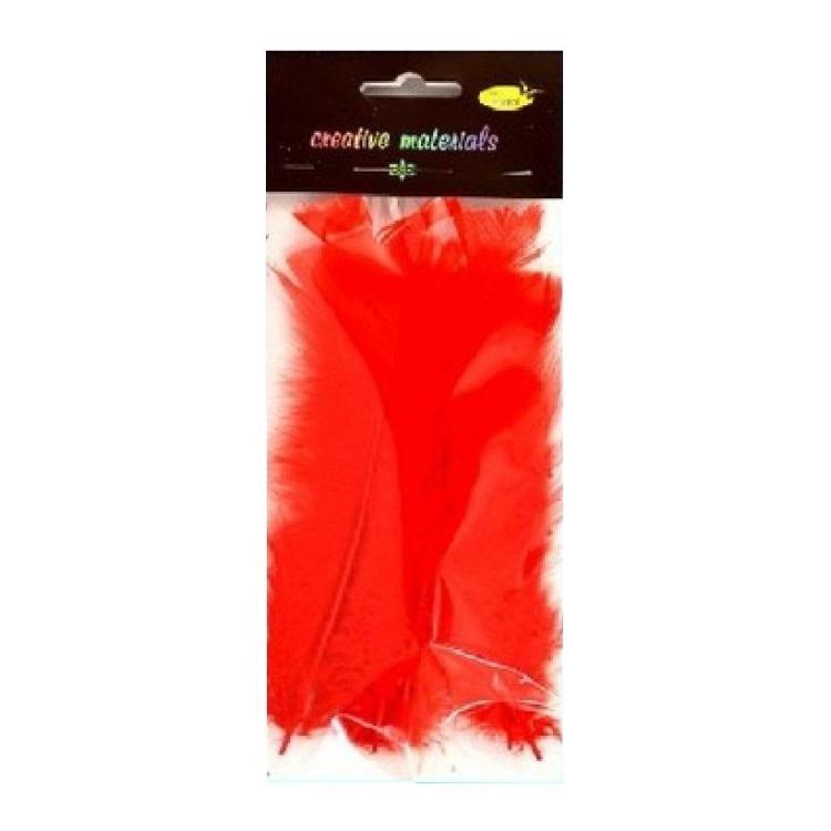 Piórka miękkie czerwone 15szt