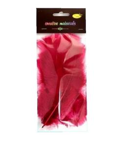 Piórka miękkie bordowe 15szt