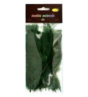 Piórka miękkie ciemnozielone 15szt