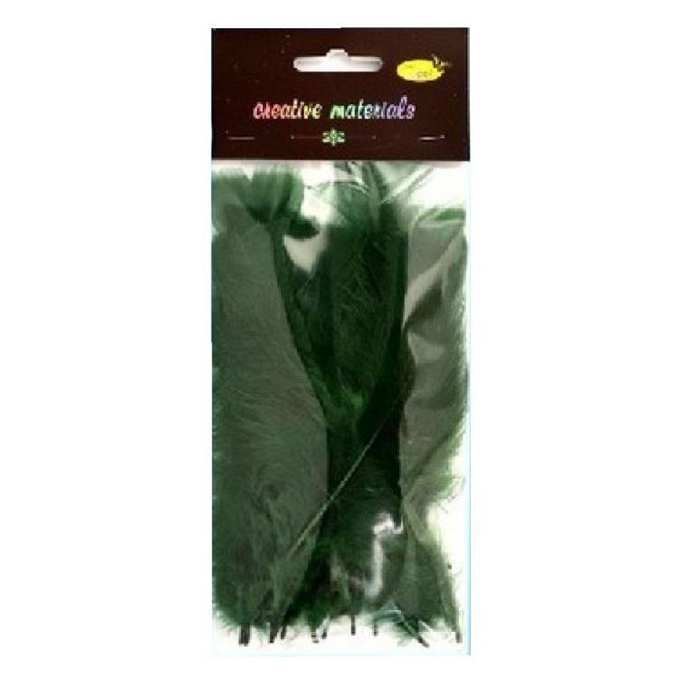 Piórka miękkie ciemnozielone 15szt