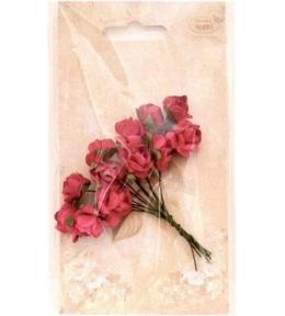 Kwiaty papierowe różowe 12szt