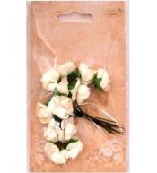 Różyczki papierowe odcienie bieli MIX 12szt