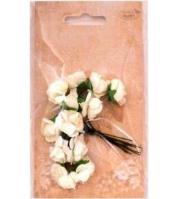 Różyczki papierowe odcienie bieli MIX 12szt