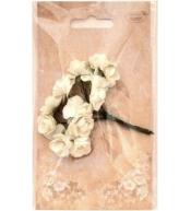 Różyczki papierowe odcienie bieli MIX 12szt