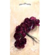 Różyczki papierowe 12szt bordowe