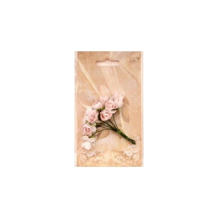 Różyczki papierowe 12szt jasnoróżowe