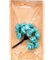 Różyczki papierowe 12szt niebieskie