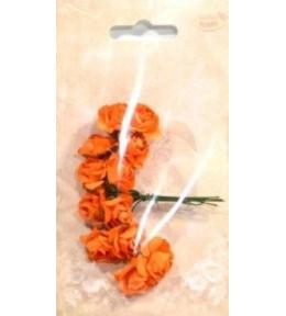 Różyczki papierowe 12szt pomarańczowe