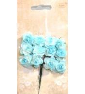 Różyczki papierowe 12szt niebiesko-białe