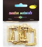 Drewniane elementy w kształcie :ramek.