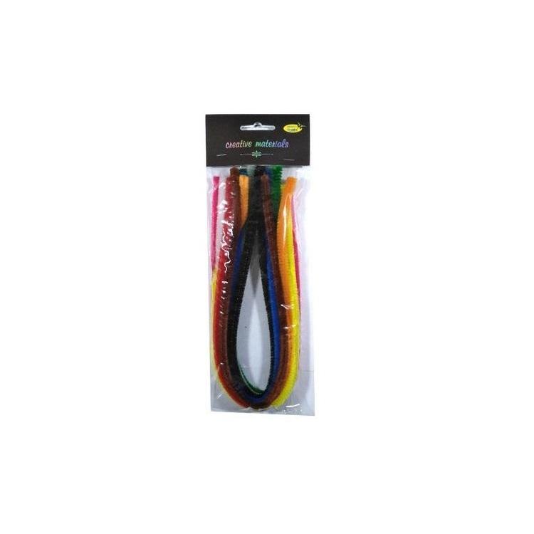 Druty chenille kolorowe 9mmx50cm 10szt