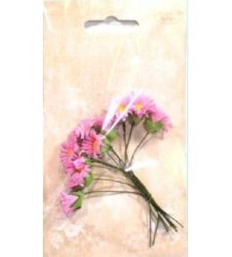 Kwiatki papierowe margerytki różowe wiązka 10szt