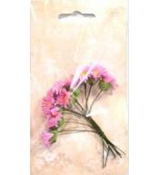 Kwiatki papierowe margerytki różowe wiązka 10szt