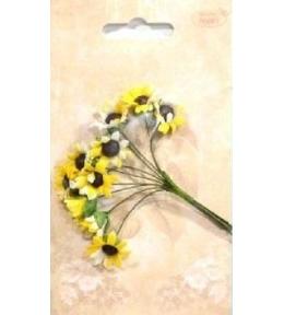 Słoneczniki papierowe 10szt naturalne