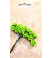 Różyczki papierowe 12szt jasnozielone