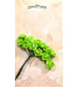 Różyczki papierowe 12szt jasnozielone