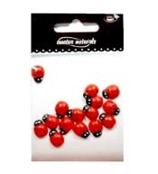 Biedronki drewniane czerwone 10x13mm 15szt