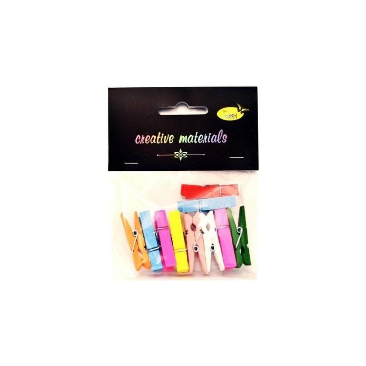 Klamerki kolorowe 35mm 10szt