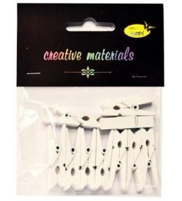 Klamerki białe 35mm 10szt