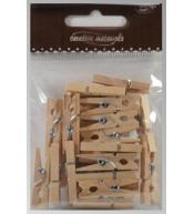 Klamerki drewniane naturalne 30mm 25szt