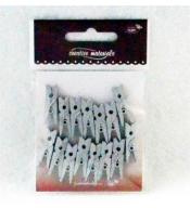 Klamerki ozdobne srebrne 25mm 15szt