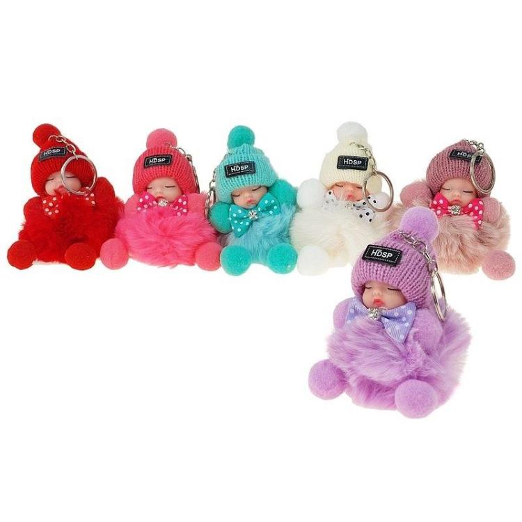 Brelok pluszowy laleczka, kulka 11x7x7cm MIX