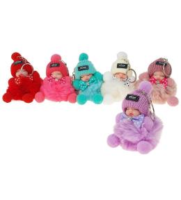 Brelok pluszowy laleczka, kulka 11x7x7cm MIX