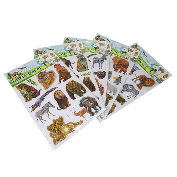 Naklejki 3D na ścianę zierzęta MIX