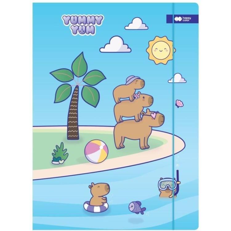 Teczka kartonowa A4+ z gumką Yummy Yum Kapibary