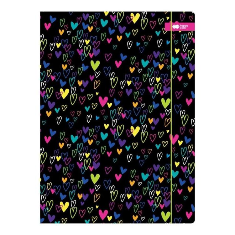 Teczka z gumką A4 My Love czarna HAPPY COLOR