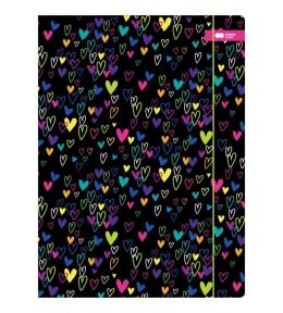 Teczka z gumką A4 My Love czarna HAPPY COLOR