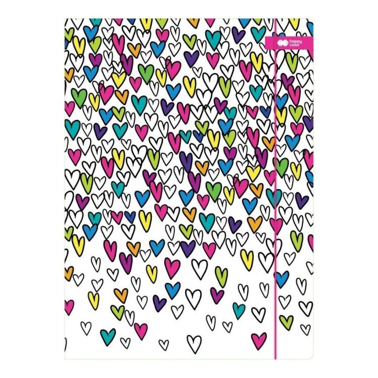 Teczka z gumką A4 My Love biała HAPPY COLOR