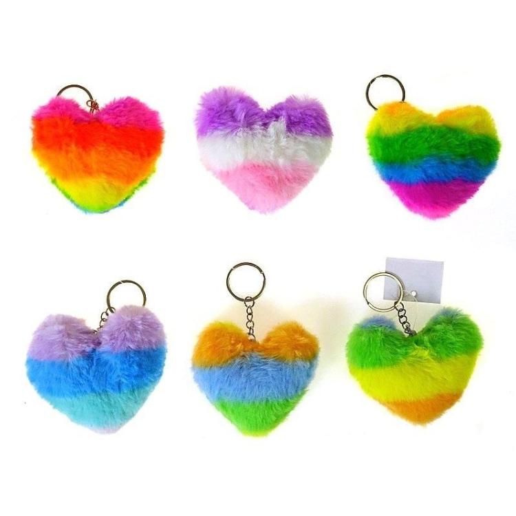 Brelok pluszowy serce 8x8cm MIX