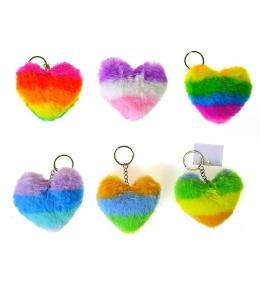Brelok pluszowy serce 8x8cm MIX