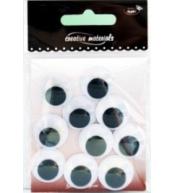 Oczy samoprzylepne okrągłe 20mm 10szt