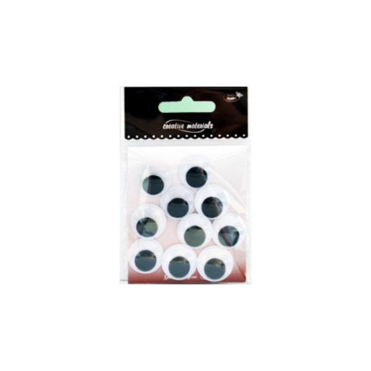 Oczy samoprzylepne okrągłe 20mm 10szt