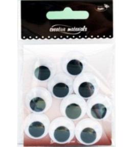 Oczy samoprzylepne okrągłe 20mm 10szt