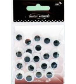 Oczy samoprzylepne 14mm 20szt