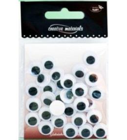 Oczy samoprzylepne okrągłe 12mm 30szt