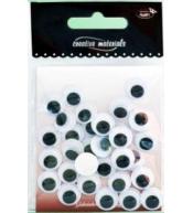 Oczy samoprzylepne okrągłe 12mm 30szt