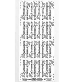 Stiker ażurowy 32szt zaproszenie srebrny