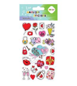 Naklejki 3D Puffy Valentines 10x20cm HAPPY COLOR