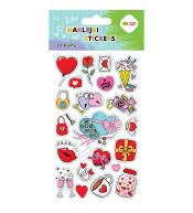 Naklejki 3D Puffy Valentines 10x20cm HAPPY COLOR