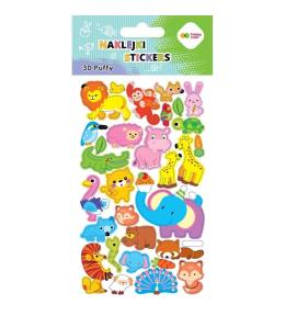 Naklejki 3D Puffy Animals 10x20cm HAPPY COLOR